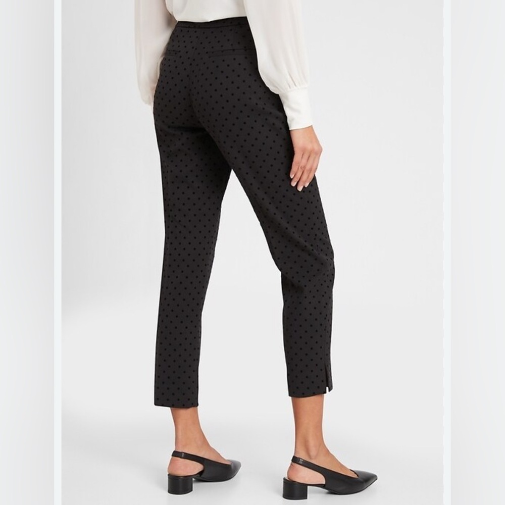 Banana Republic Black High Rise Flock Dot Ankle Pants - size 4 -MSRP $69.99!